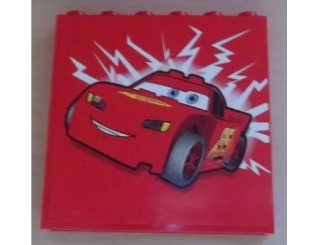 Panel 1 x 6 x 5 with Lightning McQueen Facing Left Pattern (Sticker) - Set 8486