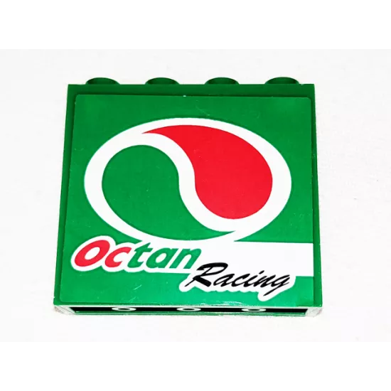 Panel 1 x 4 x 3 with Side Supports - Hollow Studs with Octan Logo and 'Octan Racing' Pattern Model Left Side (Sticker) - Set 60025