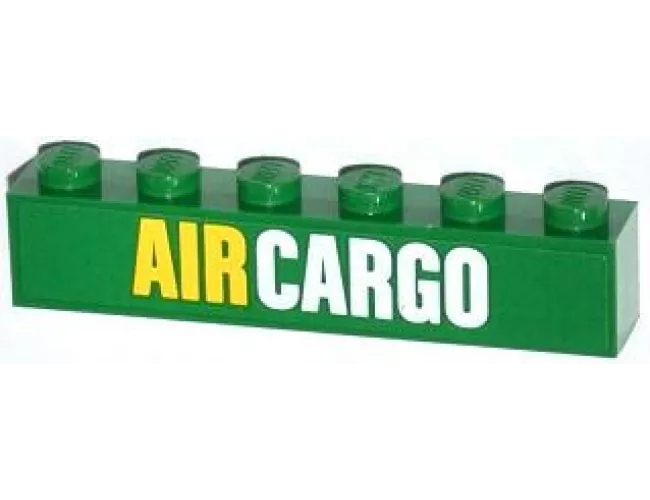 Brick 1 x 6 with Yellow and White 'AIR CARGO' Pattern (Sticker) - Set 60021