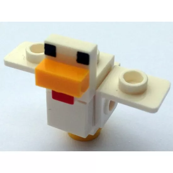 Minecraft Chicken, Wings Spread - Brick Built