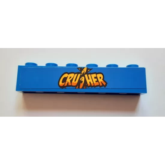 Brick 1 x 6 with 'CRUSHER' Pattern (Sticker) - Set 60180