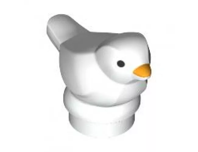 Animal, Air Bird Small with Black Eyes and Bright Light Orange Beak Pattern