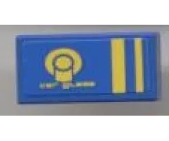 Tile 1 x 2 with Yellow 'Car Glass' and Stripes Pattern (Sticker) - Set 8124