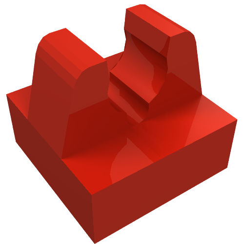 Tile, Modified 1 x 1 with Clip with Center Cut